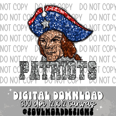Patriots Sequin Mascot - DIGITAL DOWNLOAD