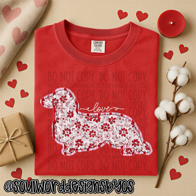 Valentine Faux Quilted Dogs - DIGITAL DOWNLOAD