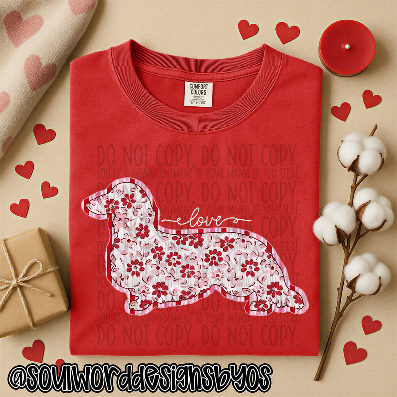 Valentine Faux Quilted Dogs - DIGITAL DOWNLOAD