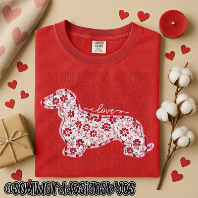 Valentine Faux Quilted Dogs - DIGITAL DOWNLOAD