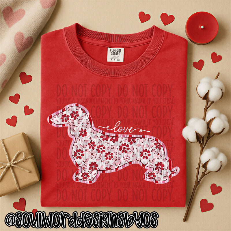 Valentine Faux Quilted Dogs - DIGITAL DOWNLOAD