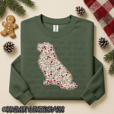 Christmas Faux Quilted Dogs Round 1 - DIGITAL DOWNLOAD