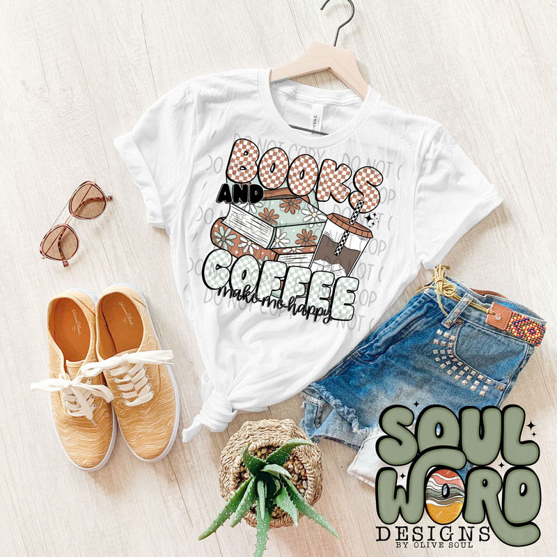 Books And Coffee Make Me Happy - DIGITAL DOWNLOAD