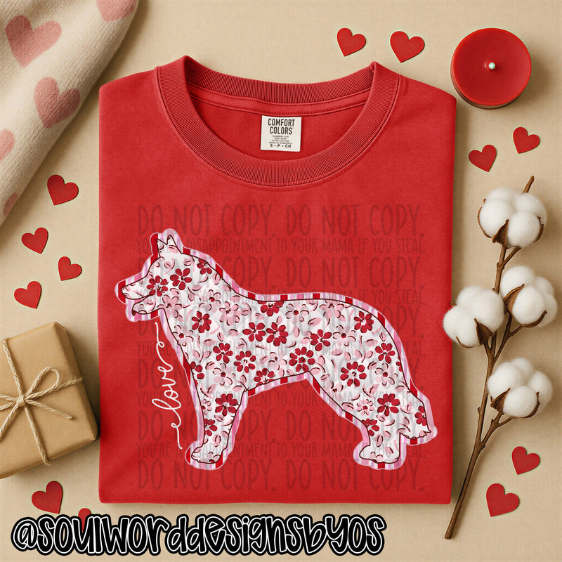 Valentine Faux Quilted Dogs - DIGITAL DOWNLOAD