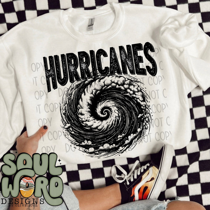 Hurricanes Mascot Black & White - DIGITAL DOWNLOAD