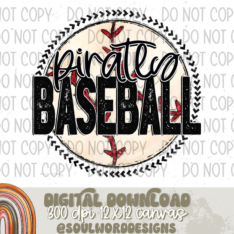 Pirates Baseball Circle Mascot - DIGITAL DOWNLOAD