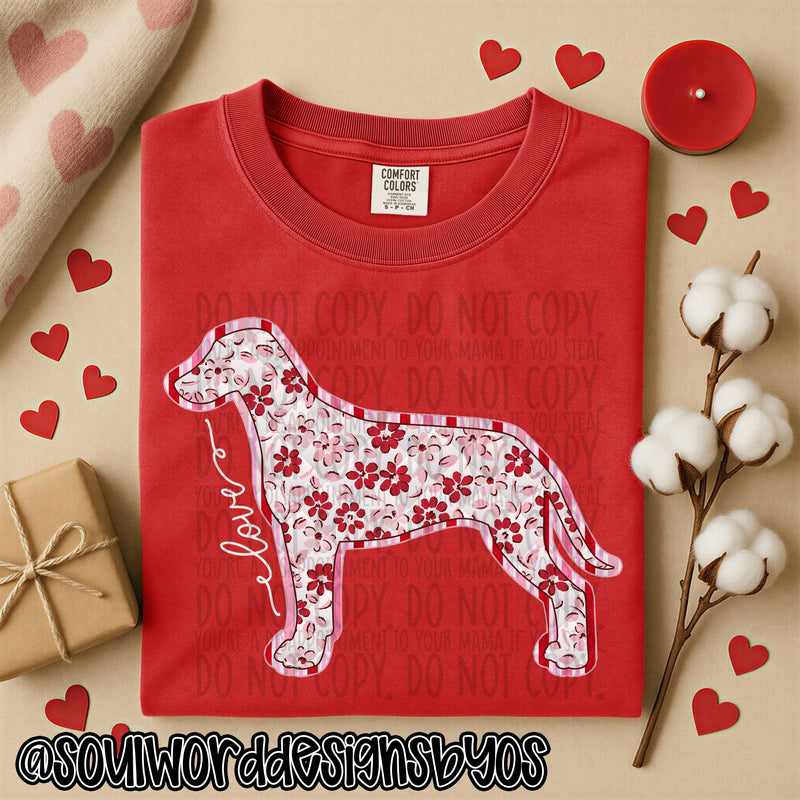 Valentine Faux Quilted Dogs - DIGITAL DOWNLOAD