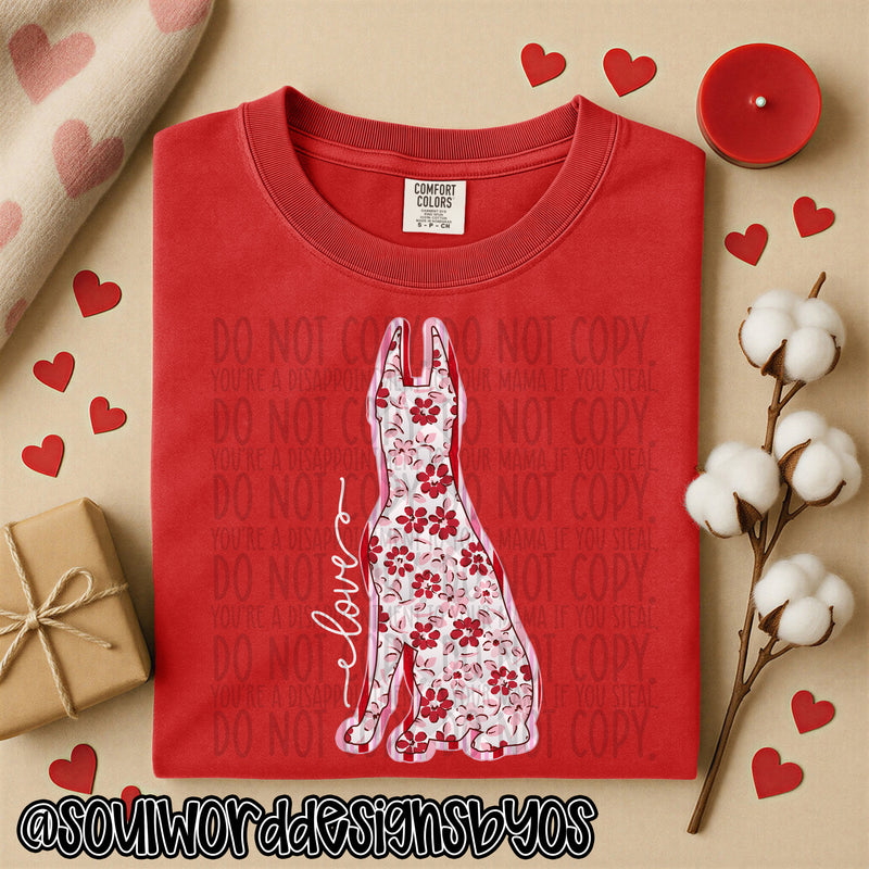 Valentine Faux Quilted Dogs - DIGITAL DOWNLOAD