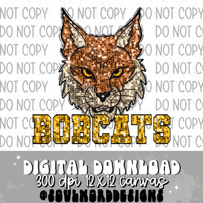 Bobcats Sequin Mascot - DIGITAL DOWNLOAD