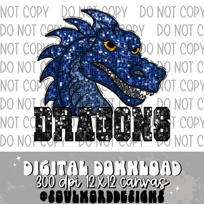 Royal Dragon Sequin Mascot - DIGITAL DOWNLOAD