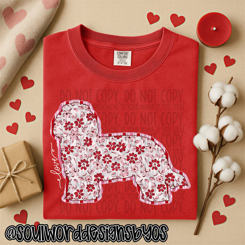 Valentine Faux Quilted Dogs - DIGITAL DOWNLOAD
