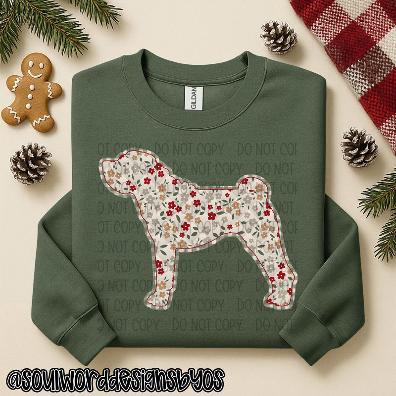 Christmas Faux Quilted Dogs Round 1 - DIGITAL DOWNLOAD
