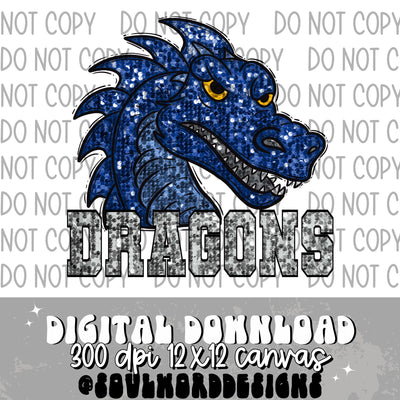 Royal Dragon Sequin Mascot - DIGITAL DOWNLOAD