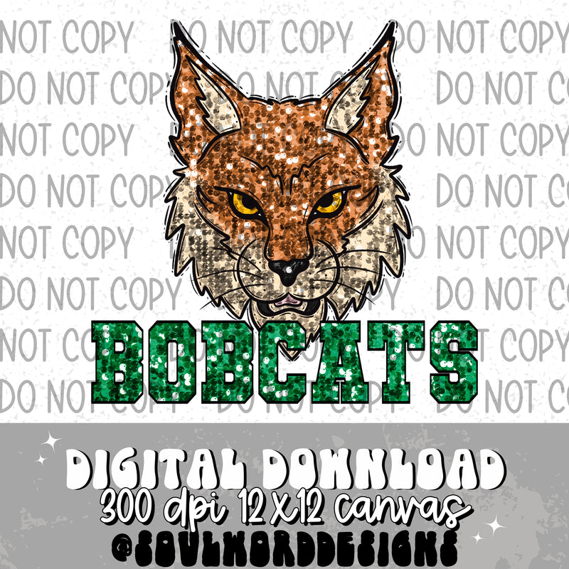 Bobcats Sequin Mascot - DIGITAL DOWNLOAD