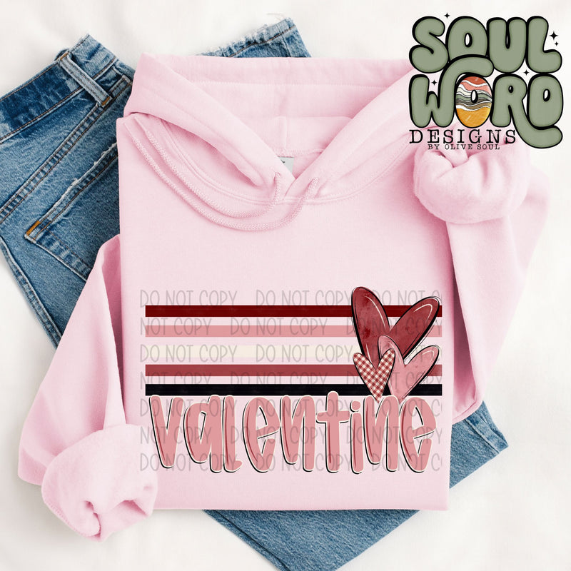 Valentine Retro Stripe - DIGITAL DOWNLOAD