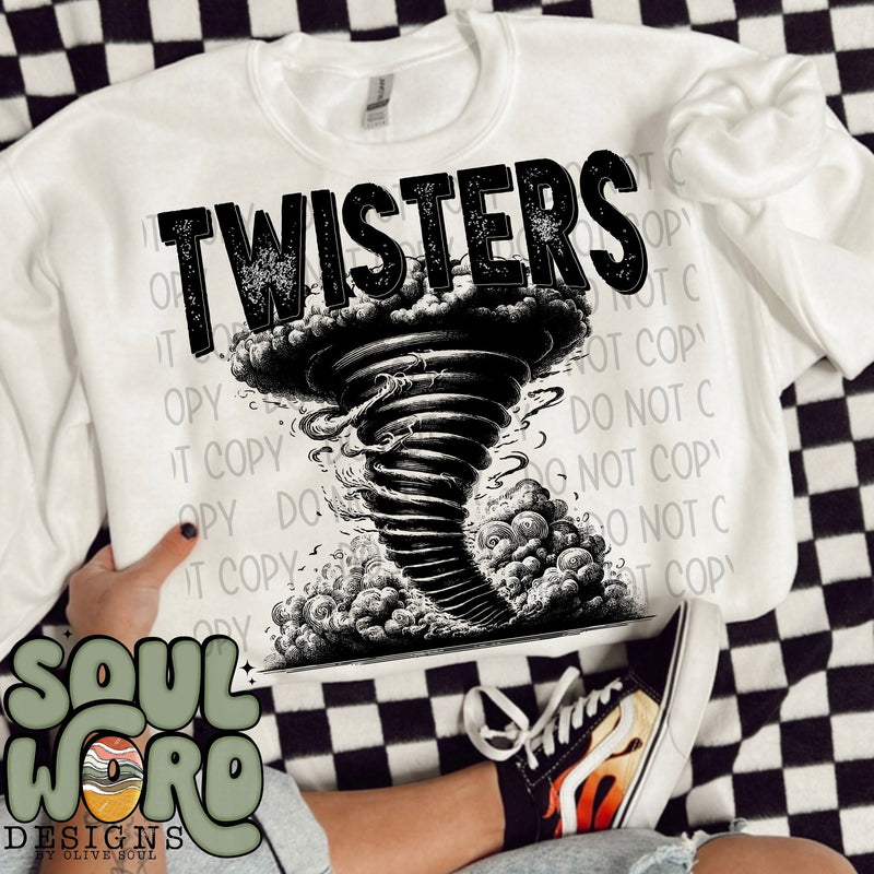 Twisters Mascot Black & White - DIGITAL DOWNLOAD
