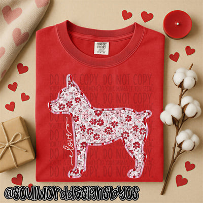 Valentine Faux Quilted Dogs - DIGITAL DOWNLOAD