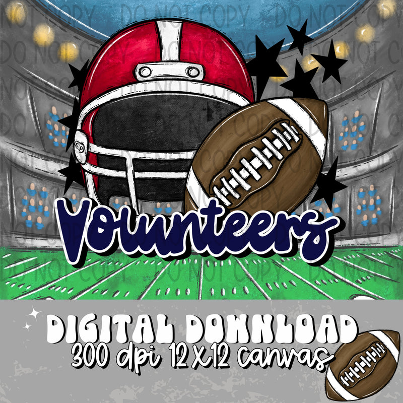 Volunteers Football Helmet Red Navy - DIGITAL DOWNLOAD