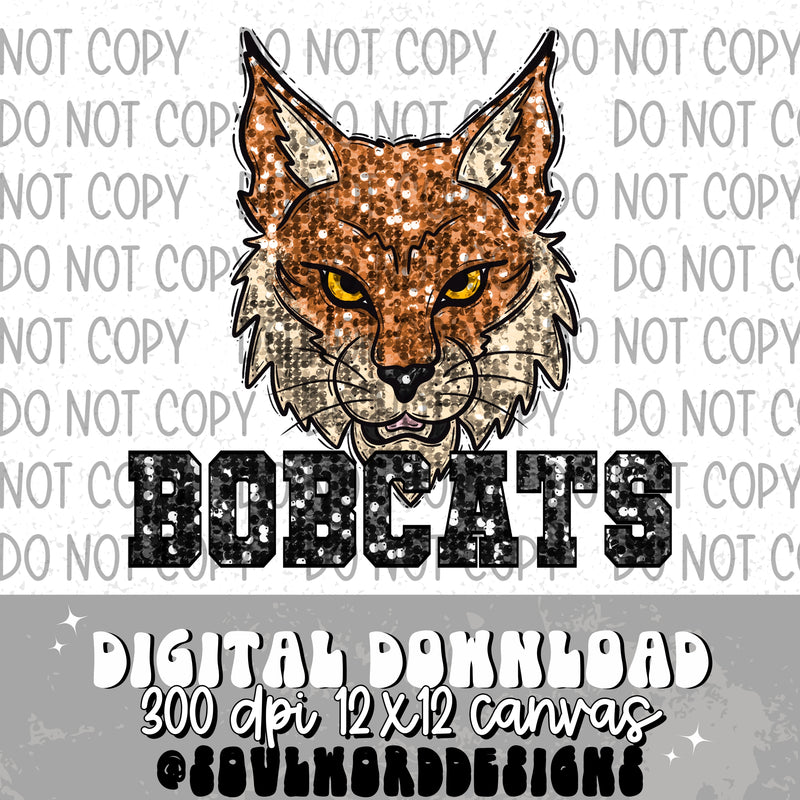 Bobcats Sequin Mascot - DIGITAL DOWNLOAD