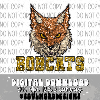 Bobcats Sequin Mascot - DIGITAL DOWNLOAD