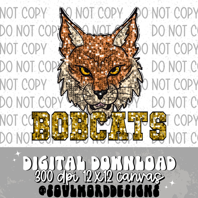 Bobcats Sequin Mascot - DIGITAL DOWNLOAD