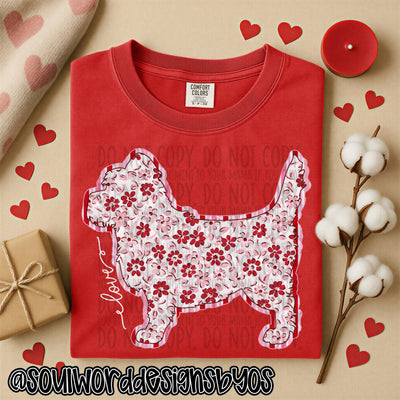 Valentine Faux Quilted Dogs - DIGITAL DOWNLOAD