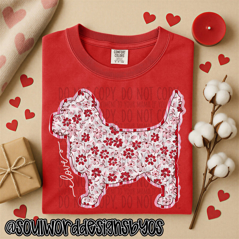 Valentine Faux Quilted Dogs - DIGITAL DOWNLOAD