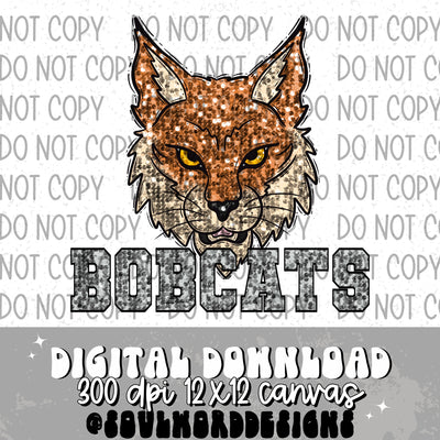 Bobcats Sequin Mascot - DIGITAL DOWNLOAD