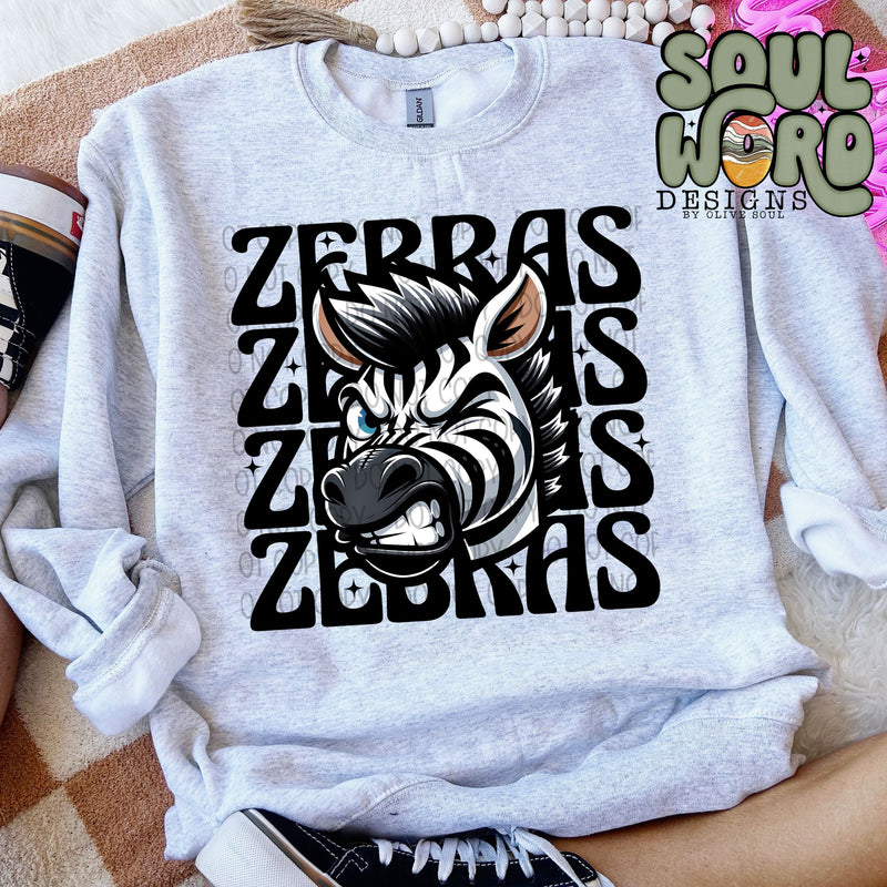 Zebras Winking Mascot - DIGITAL DOWNLOAD