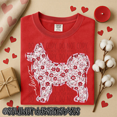 Valentine Faux Quilted Dogs - DIGITAL DOWNLOAD