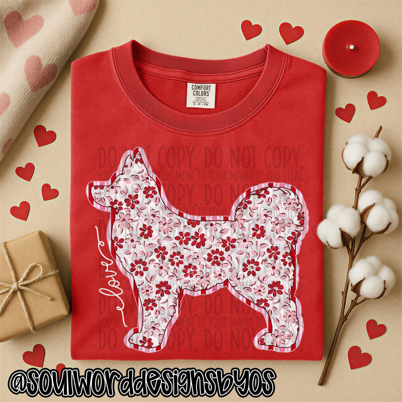 Valentine Faux Quilted Dogs - DIGITAL DOWNLOAD
