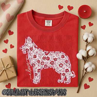 Valentine Faux Quilted Dogs - DIGITAL DOWNLOAD