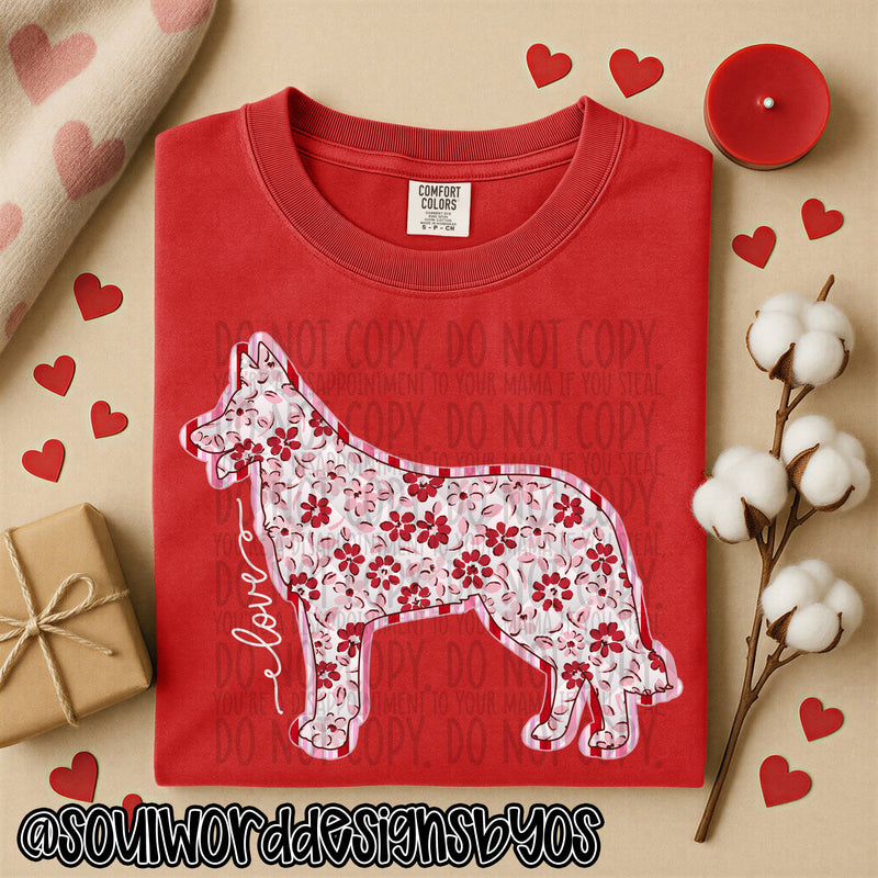 Valentine Faux Quilted Dogs - DIGITAL DOWNLOAD