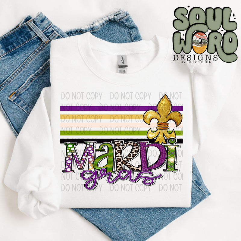 Mardi Gras Retro Stripe - DIGITAL DOWNLOAD