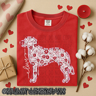 Valentine Faux Quilted Dogs - DIGITAL DOWNLOAD