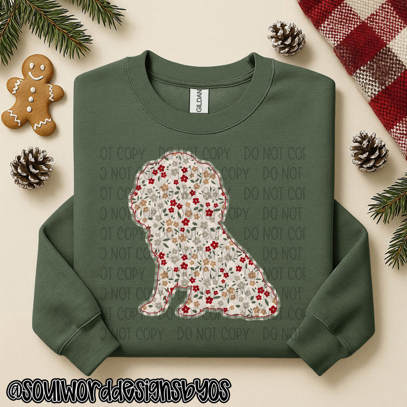 Christmas Faux Quilted Dogs Round 1 - DIGITAL DOWNLOAD