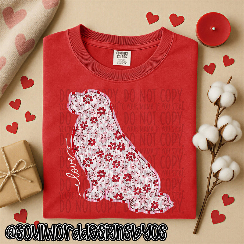 Valentine Faux Quilted Dogs - DIGITAL DOWNLOAD