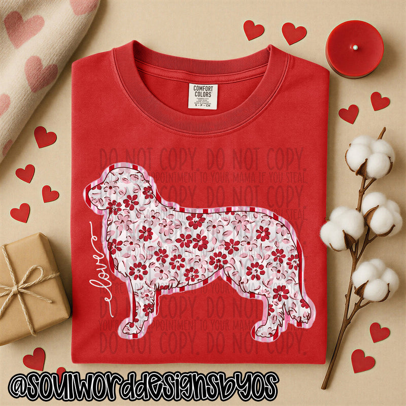 Valentine Faux Quilted Dogs - DIGITAL DOWNLOAD