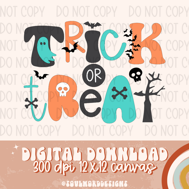 Trick Or Treat Teal - DIGITAL DOWNLOAD