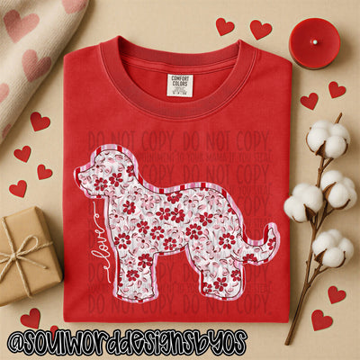 Valentine Faux Quilted Dogs - DIGITAL DOWNLOAD