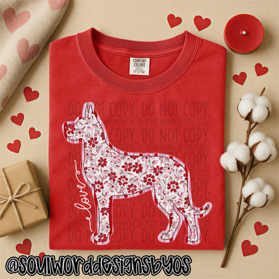 Valentine Faux Quilted Dogs - DIGITAL DOWNLOAD