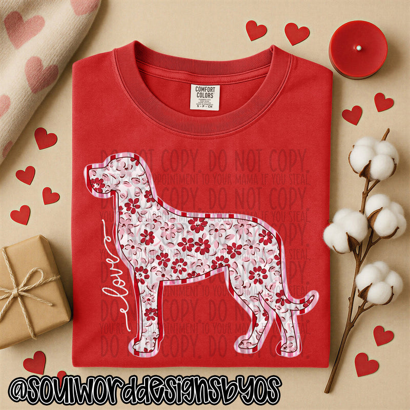 Valentine Faux Quilted Dogs - DIGITAL DOWNLOAD