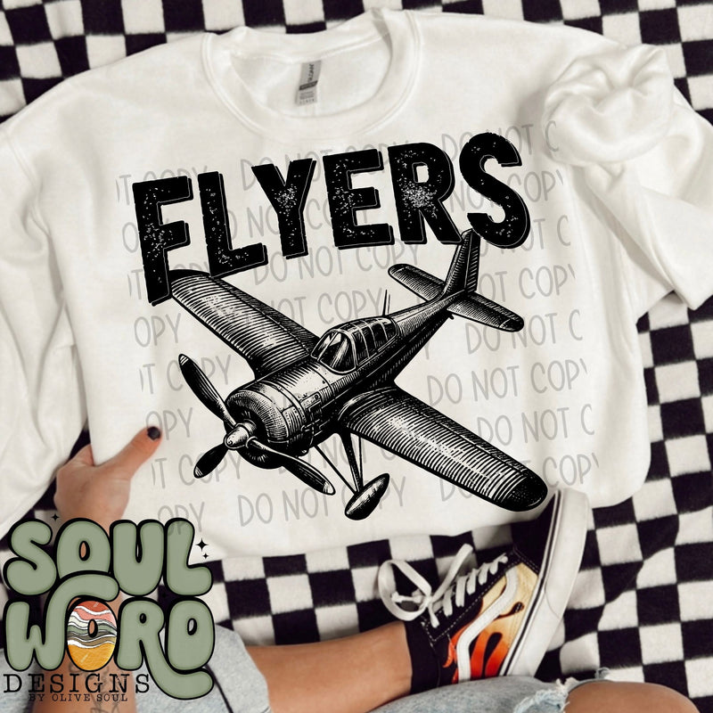 Flyers Mascot Black & White - DIGITAL DOWNLOAD