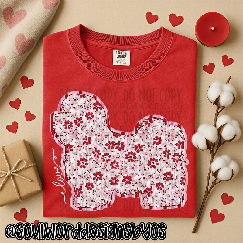 Valentine Faux Quilted Dogs - DIGITAL DOWNLOAD