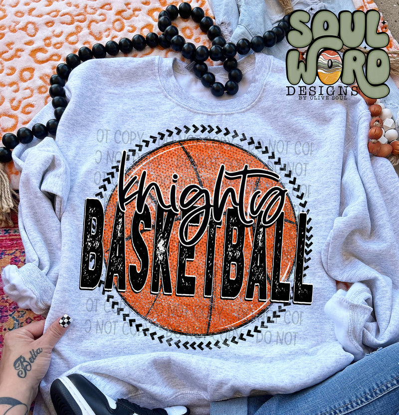 Knights Basketball Grunge Circle - DIGITAL DOWNLOAD