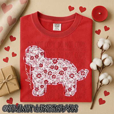 Valentine Faux Quilted Dogs - DIGITAL DOWNLOAD