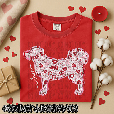 Valentine Faux Quilted Dogs - DIGITAL DOWNLOAD