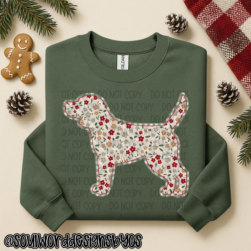 Christmas Faux Quilted Dogs Round 1 - DIGITAL DOWNLOAD