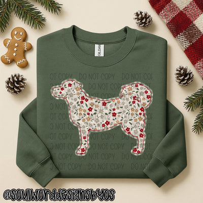 Christmas Faux Quilted Dogs Round 2 - DIGITAL DOWNLOAD