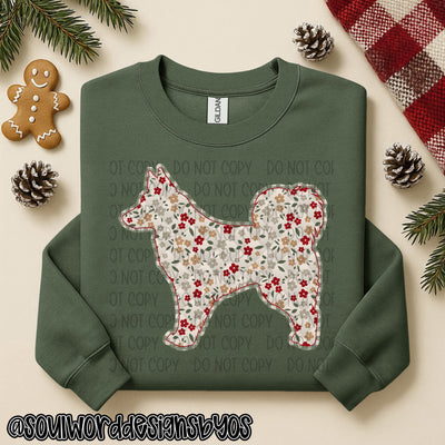 Christmas Faux Quilted Dogs Round 3 - DIGITAL DOWNLOAD